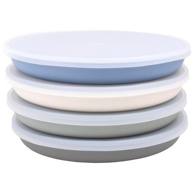 WeeSprout Bamboo Plates, Kid-Sized Bamboo Kids Plates, Dishwasher Safe Bamboo Plate for Kids, 4 pack