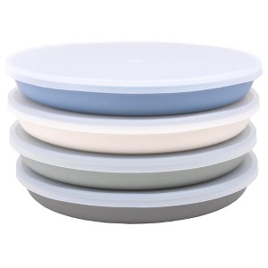 WeeSprout Bamboo Plates, Kid-Sized Bamboo Kids Plates, Dishwasher Safe Bamboo Plate for Kids, 4 pack - 1 of 4