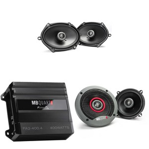 MB Quart FA2-400.4 FORMULA 400 Watt Amplifier 4-Channel Car Audio Amplifier with MB Quart FKB113 Formula 5.25 inch Coax Car Speaker System and FKB1... - 1 of 4