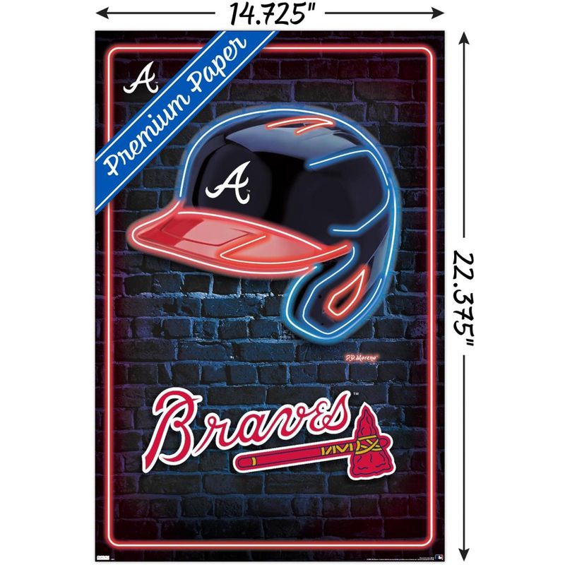 Trends International MLB Atlanta Braves - Neon Helmet 23 Unframed Wall Poster Prints, 3 of 7