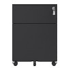 2 Drawer Mobile File Cabinet with Lock Steel File Cabinet for Legal/Letter/A4/F4 Size, Fully Assembled except for Wheels, Home/ Office Design, Black - 2 of 4