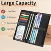 BEAFUP Floral Carved Ladies Long Wallet,with 11 Credit Card Slots and 1 Clear Windows,Bifold Leather RFID Blocking Designer Credit Card Holder - 4 of 4