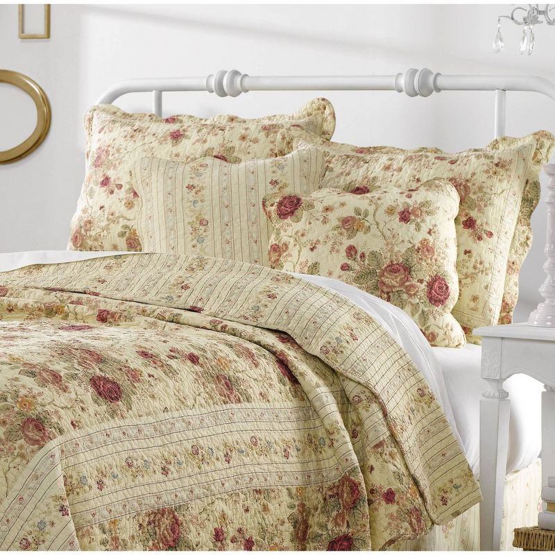 Antique Rose Quilt Bedding Set - Greenland Home Fashions, 4 of 5