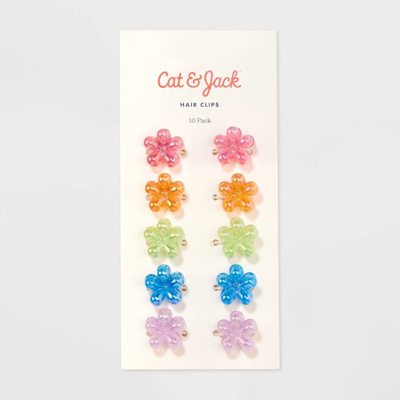 Girls&#39; 10pk Iridescent Flower Claw Clips - Cat &#38; Jack&#8482;, 3 of 13