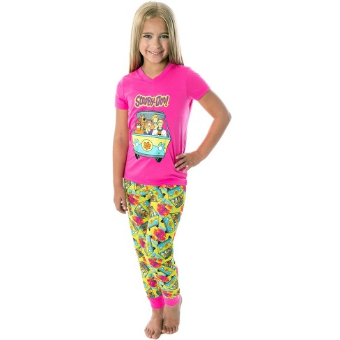 Scooby Doo Girls' Mystery Machine Shirt And Pants 2 PC Pajama Set (MD, 7/8)  Pink