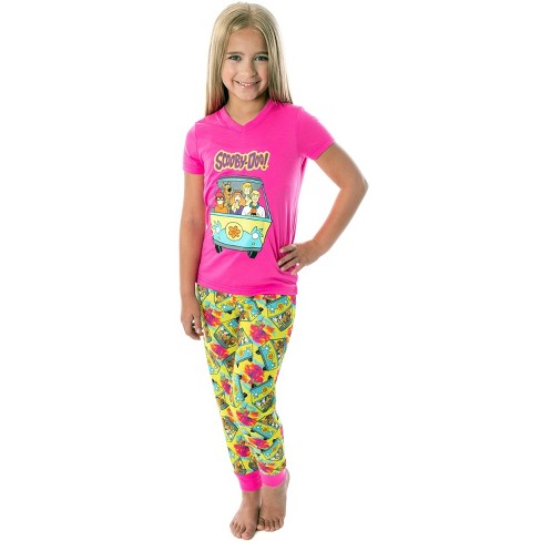 Gifts for Women and Teenagers 2 Piece Ladies Pyjamas with Short Sleeve T Shirt and Leggings 100% Cotton Womens Clothing Scooby Doo Womens Pyjama Sets 