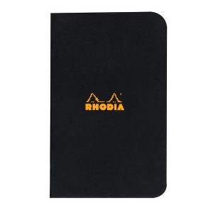 Rhodia Slim Staplebound Notebook - Graph 24 sheets - 3 x 4 3/4 - Black cover - 1 of 3