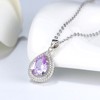 Oval Teardrop Pendant Necklace for Women Sterling Silver Cz Ginger Lyne Collection - 3 of 4