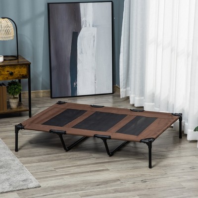 X-Large Tan Elevated Outdoor Dog Bed with Metal Frame
