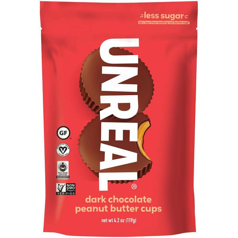 UNREAL Dark Chocolate Peanut Butter Cups - 4.2oz, 1 of 6