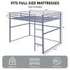 MAYEERTY Twin Size Metal Loft Bed, Loft Bed Frame with Safety Guard Rails & Flat Ladder, for Kids Teens Adults, Gray - 4 of 4