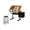 VYNXARIA Black Drafting Drawing Table with Stool and 3 Drawers - Ideal for Creative Workspaces - 3 of 4