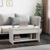 vidaXL Coffee Table High gloss white Engineered wood Medium Coffee Table - 3 of 4
