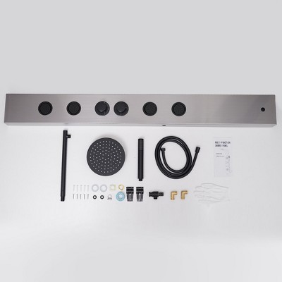 Black Nickel Multi-Function Shower Panel with Body Jets