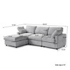 Modular Sectional Cloud Couch Modern L Shaped Sofa with Ottoman, 100 Inch 3-Seat Chenille Deep Seat Couches for Living Room - 3 of 4