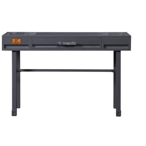 NicBex Home Office Desk 47" Modern Workbench with Drawer with Metal Slides, Recessed Panel and Metal Frame for Office, Study, Bedroom, Gunmetal - 1 of 4