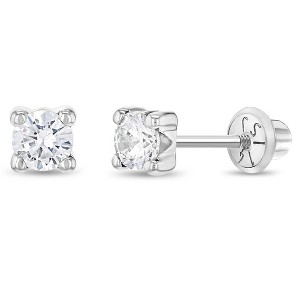 Girl's Classic Solitaire Screw Back 14k Gold Earrings - In Season Jewelry - 1 of 4