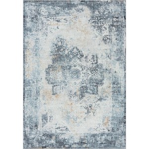 Luxe Weavers Mosaic Tile Indoor Area Rug with Distressed Effect - 1 of 4