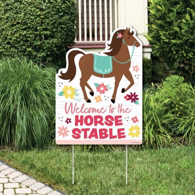 Big Dot of Happiness Run Wild Horses - Party Decorations - Pony Birthday Party Welcome Yard Sign