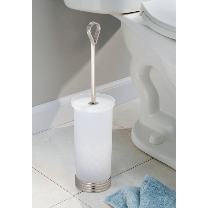 iDESIGN Normandie Toilet Bowl Brush and Holder Frost/Satin, 5 of 6