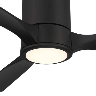 Keel 56" Matte Black Metal LED Ceiling Fan with Remote