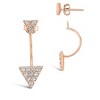 SHINE by Sterling Forever Sterling Silver CZ Triangle Jacket Earrings - 3 of 4