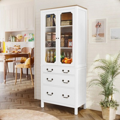 71.6 In. Kitchen Pantry Cabinet, Freestanding Tall Storage Cabinet