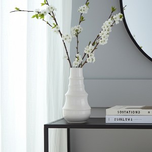 Sagebrook Home Decorative Ceramic Vase - Contemporary Ring Patterned Flower Vases for Home, Office Decorative - 1 of 4