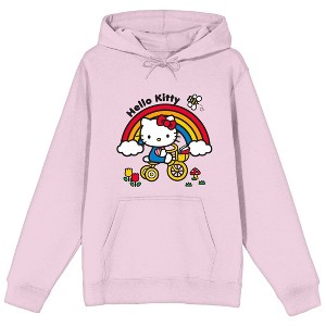 Hello Kitty Bicycle Ride Long Sleeve Cradle Pink Women's Sweatshirt - 1 of 2