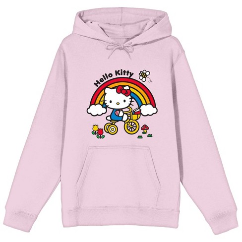 Hello Kitty Bicycle Ride Long Sleeve Cradle Pink Women's Sweatshirt-Small