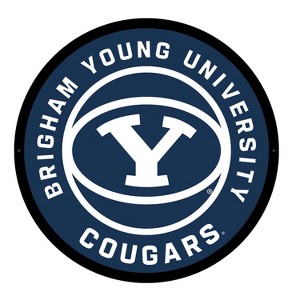Evergreen Ultra-Thin Edgelight LED Wall Decor, Round, Brigham Young University- 23 x 23 Inches Made In USA - 1 of 4
