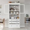 Whisen 78" Freestanding Kitchen Pantry, Tall Cupboard Storage Cabinet with Adjustable Shelves, 3-Drawers - 3 of 4