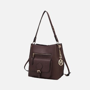 MKF Collection Yves Vegan Leather Women’s Hobo Bag by Mia K -Coffee - 1 of 4