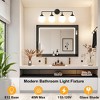 POWLIG 30.71-in 4-Light Black Dimmable Bathroom Vanity Light with 5.9in Milk Opal Glass Globe Shade - 3 of 4