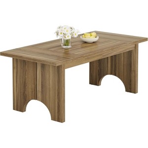 Tribesigns 62.99-Inch Wood Dining Table with Double Pedestals - 1 of 4