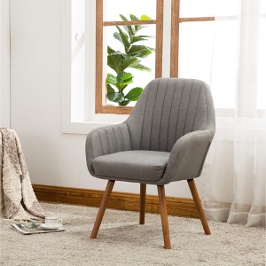 Roundhill Furniture Tuchico Contemporary Fabric Accent Chair, Gray - 1 of 4