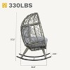 Outdoor Rocking Egg Chair Wicker Patio Rocker 250lb Capacity with Cushioned Comfort - 2 of 4
