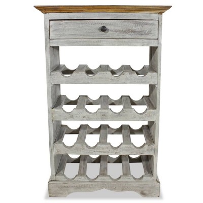 vidaXL Solid Reclaimed Wood Wine Rack, Free Standing, Antique-Style, Handmade, Highly Versatile Room Decor, Unique Vintage Style, 21.7" x 9.1" x 33.5"