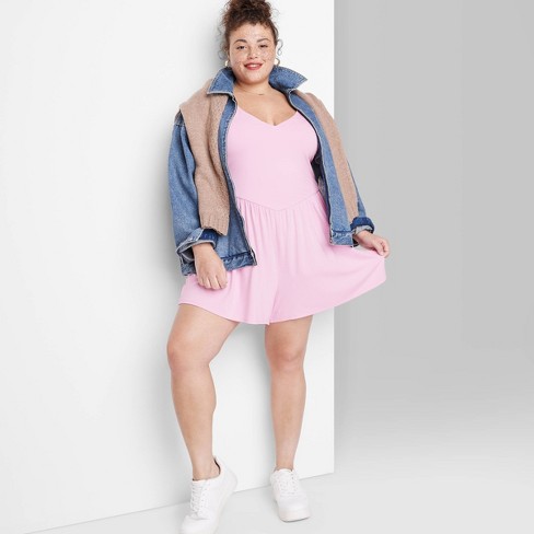 Women's Short Sleeve Knit Romper - Wild Fable™ Light Pink 3x : Target
