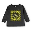 The Juniper Shop SmileyWorld Checkered Lightning Distressed Youth Long Sleeve Tee - 2 of 4