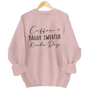 Merry Sweatshirts for Plus Size Women Coffee Baggy Sweater Kinda Day Oversized Casual Crewneck Tops Fall Outfits for Women - 1 of 1