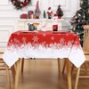 Red Christmas Tablecloths Collection Waterproof Holiday Dining Table Decor Indoor Outdoor with Snowflakes Tree Patterns - 4 of 4