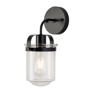 GreenEver 1-Light Modern Sconce, Clear Glass Shade, Industrial Fixture for Bathroom, Living Room, Bedroom, Kitchen Sink, E26 Socket [No Bulb] - 1 of 4