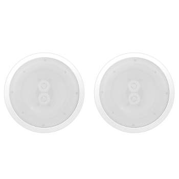 Pyle 6.5 Inch 300W Dual Channel 8 Ohm Home Audio In Ceiling Marine Grade Waterproof Speaker with 60Hz to 22kHz Frequency Response (2 Pack)