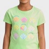 Girls' Short Sleeve Graphic T-Shirt - Cat & Jack™ Light Green - image 2 of 3
