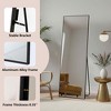 MAYEERTY Aluminum Full-Length Mirror 64x21in, Black, Right Angle, Tempered Glass, With Stand - 4 of 4