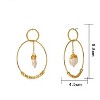 Hollywood Sensation Pearl Double Hoop Earrings 2.25 Inches Gold - 2 of 4