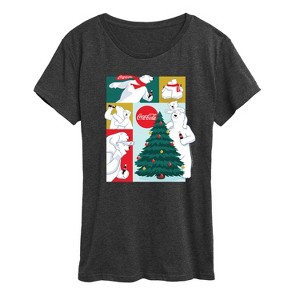 Women's - Coca-Cola - Christmas Tree Polar Bears Short Sleeve Graphic T-Shirt - 1 of 4