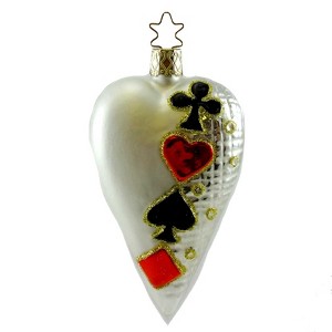 Inge Glas 4.25 In I Love Cards Ornament Spade Diamonds Club Tree Ornaments - 1 of 1