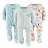 The Peanutshell Sunshine Neutral Footed Baby Sleepers for Boys or Girls, 3-Pack